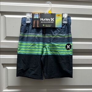 Hurley Kids Swim Trunks - Navy and Green